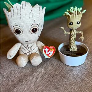 Marvel Groot Ty Plush and Dancing Figure Set